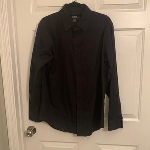 Jos A Banks black dress shirt. Size 16.5 neck, 35 sleeve. 100% cotton.